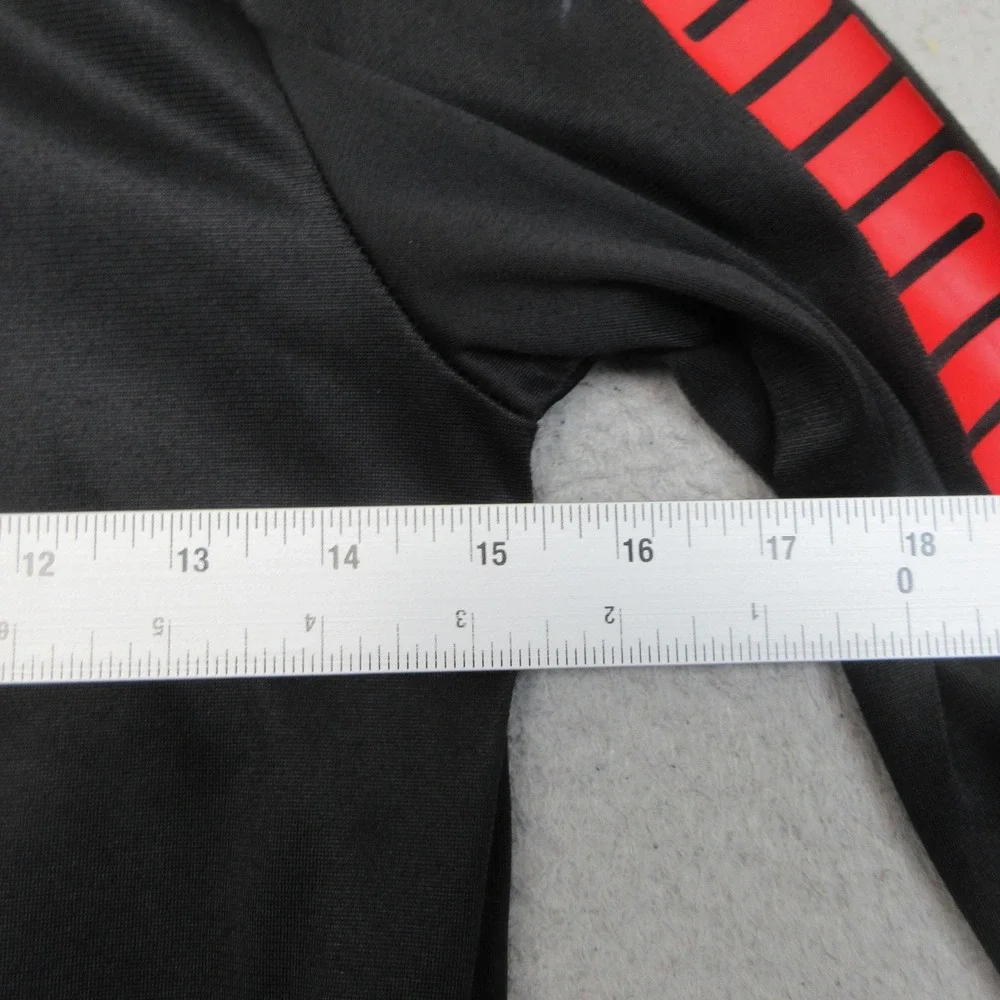 PUMA Track Jacket Youth Large Black Red Full Zip Logo Sleeve Athletic Sport